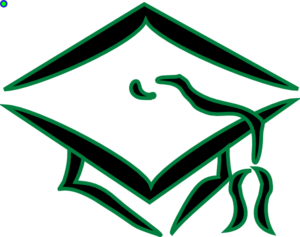 Graduation Cap (green Outline) Clip Art