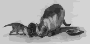 [cat And Two Kittens] Clip Art