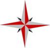 Gray Red Compass Clip Art