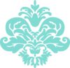 Aqua Damask Shape Clip Art