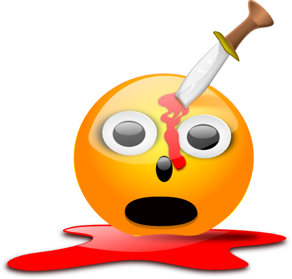 Stabbed Smiley Clip Art at  - vector clip art online, royalty free  & public domain