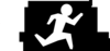 Running Man - White Clip Art