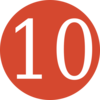 Red, Rounded,with Number 10 Clip Art