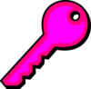 Pink Key Clip Art