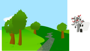 Background With Trees And Hills Clip Art