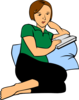 Pillow Reading Clip Art