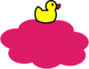 Duck On Pink Cloud 2 Clip Art