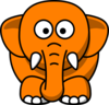 Orange Elephant Clip Art