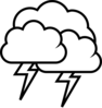 Tango Weather Storm - Outline Clip Art