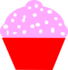 Cupcake Red Pink Circle Clip Art