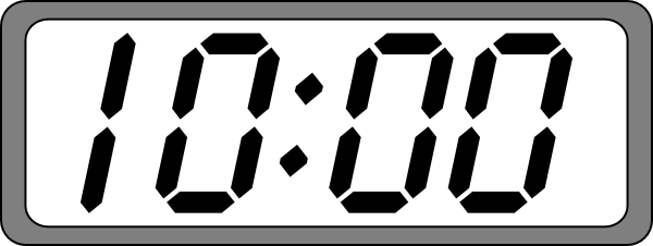 digital clock clipart black and white - photo #1