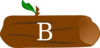 Brown Log With Green Leaf Clip Art