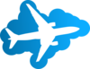 Airplane Rotated No. 1 Clip Art