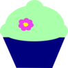 Cupcake Blue Flower Clip Art