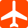 White Aeroplane With Orange Background Clip Art