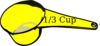 1/3 Cup Yellow Measuring Cup Clip Art