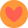 Coral Heart In Circle Clip Art