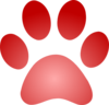 Red Paw Print With Gradient Clip Art
