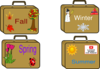 Season Suitcases Clip Art