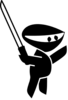Cartoon Ninja With Sword Clip Art