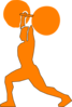 Orange Weightlifter Clip Art