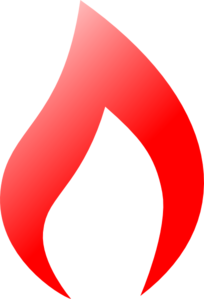 Red Shaded Flame Clip Art