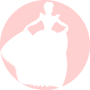White Princess Silhouette In Pink Background Clip Art