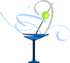 Martini Glass Blue/grey Clip Art