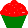 Cupcakered And Green Clip Art