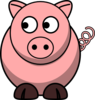 Pig Looking Left Clip Art