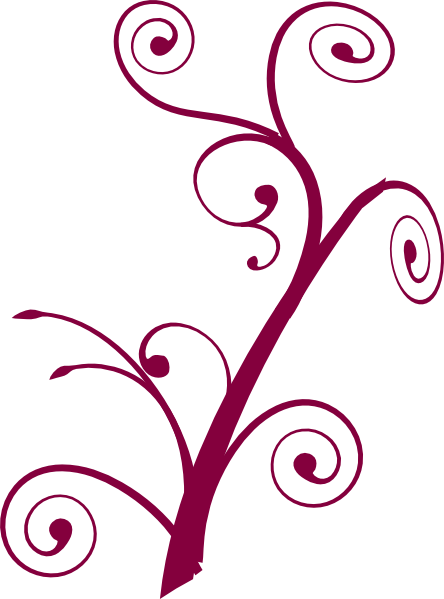 Maroon Branch Swirl Clip Art at Clker.com - vector clip art online