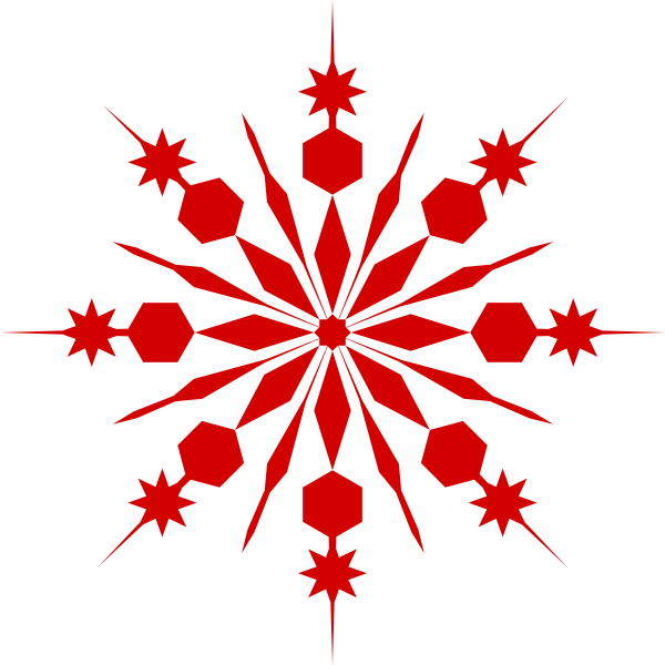 Red Snowflake Clip Art at Clker.com - vector clip art online, royalty