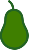 Green Pear Outline Clip Art