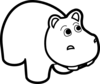 Hippo Outline Clip Art