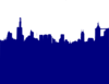 Dark Blue City Skyline 2 Clip Art