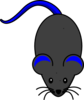 Mouse With Blue Tail Clip Art
