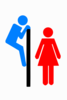 Toilet Peeking Stick Figure Clip Art