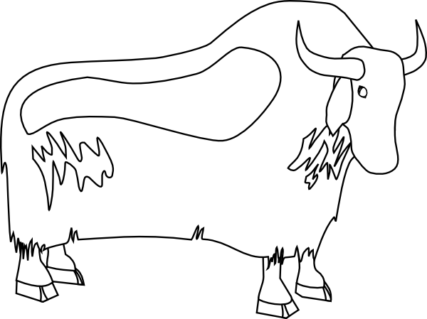 clip art yak. Yak Outline clip art