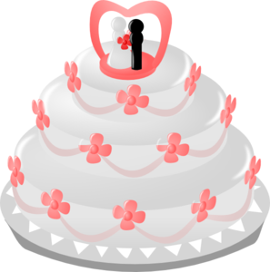 Wedding Cake With Topper Clip Art