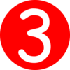 Red, Rounded,with Number 3 Clip Art