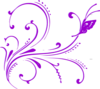 Butterfly Scroll Purple 2 Clip Art