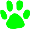 Green Pawprint Clip Art