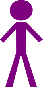 Stick Figure - Purple Clip Art