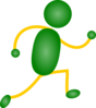 Green&yellow Jogging Man Clip Art
