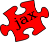 Red Jax Puzzle Piece Tilted Clip Art