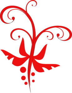 Red Decorative Flourish Clip Art