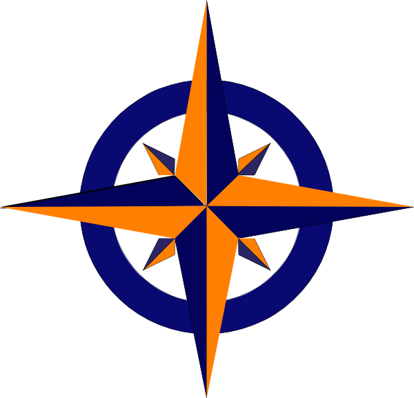 Compass Blue And Orange Compass Clip Art at Clker.com - vector clip art