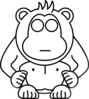 Ape Coloring Page Clip Art