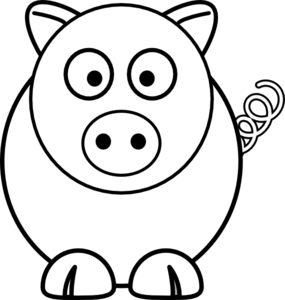 Cartoon Pig Black And White Clip Art at  - vector clip art online,  royalty free & public domain