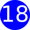 Number 18 Blue Background Clip Art